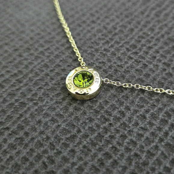 Coach Raised Gold💛 Slider Disc💿 Pendant Necklace - NIB - Picture 6 of 16